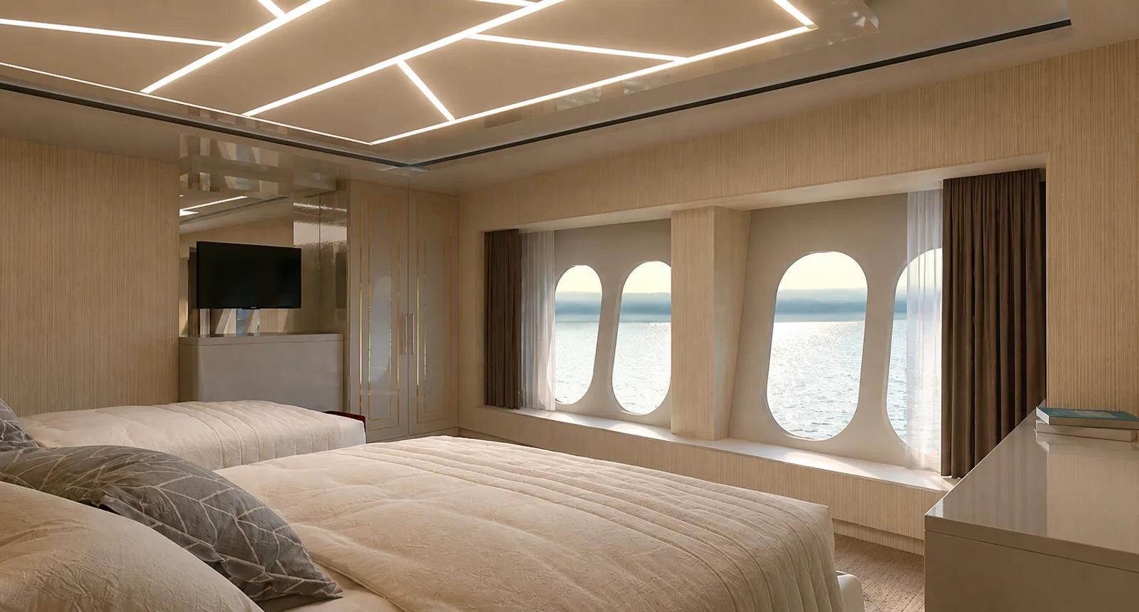 Representative twin suite interior
